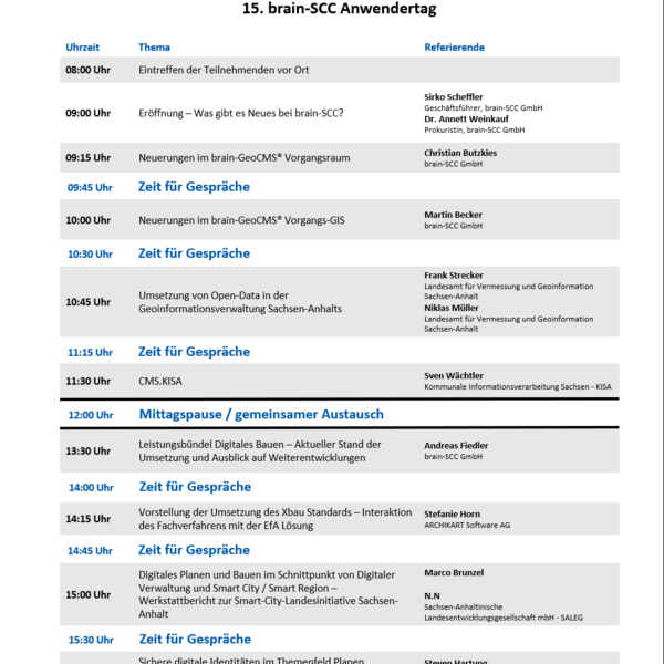 31.08.2023 - Hörsaal 9 - 15. brain-SCC Anwendertag