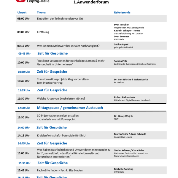31.08.2023 - Hörsaal 6 - 1. Anwenderforum MDZ Leipzig-Halle - Session 1