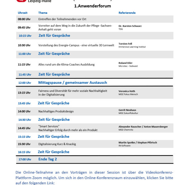 31.08.2023 - Hörsaal 7 - 1. Anwenderforum MDZ Leipzig-Halle - Session 2  (online Format)