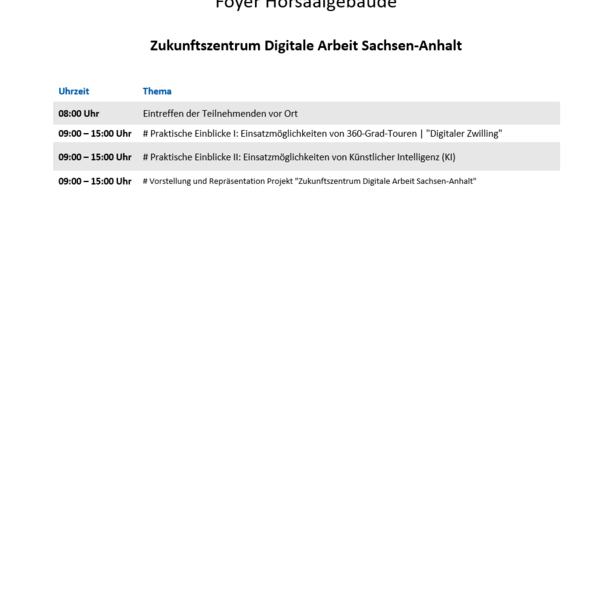 31.08.2023 - Foyer - Zukunftszentrum Digitale Arbeit Sachsen-Anhalt