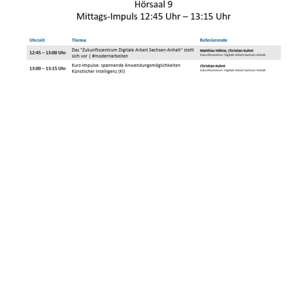 31.08.2023 - Hörsaal 9 - Mittags-Impuls